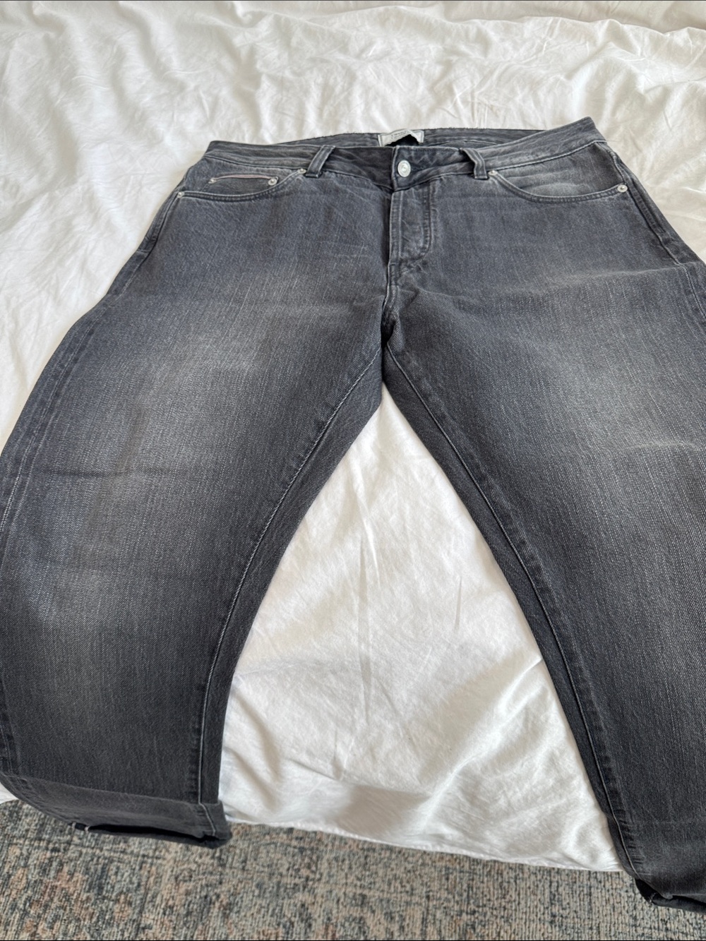 Officine Generale Black Grey Washed Relaxed Jeans